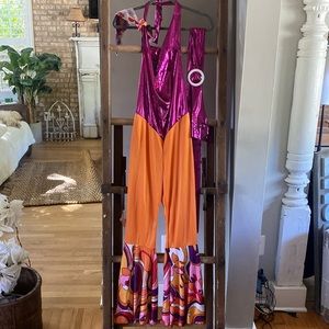 IN CHARACTER 70'S BELTED JUMPSUIT HALLOWEEN LARGE EXCELLENT
